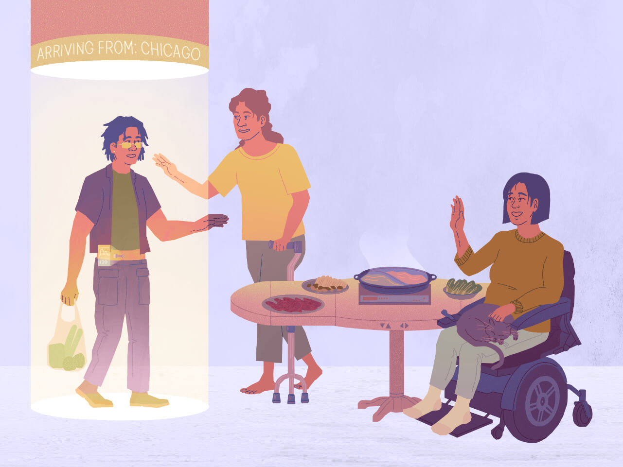 Teleporting for Potluck illustration