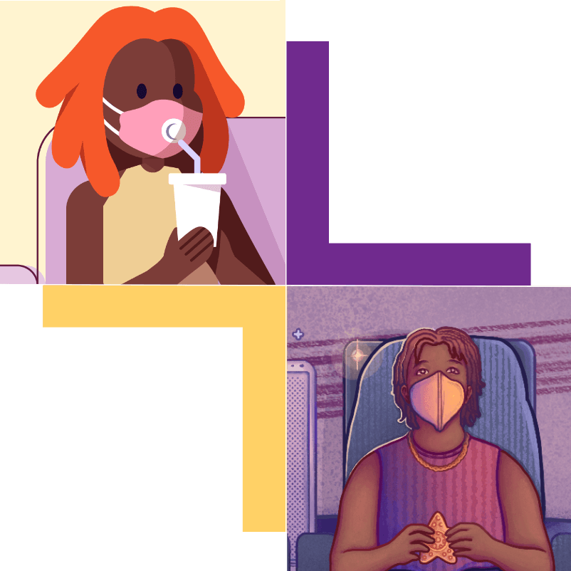 Collage of illustrated Black maskers