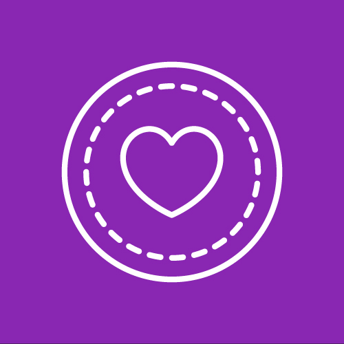 Icon of a heart inside a double circle, by Made from the Noun Project