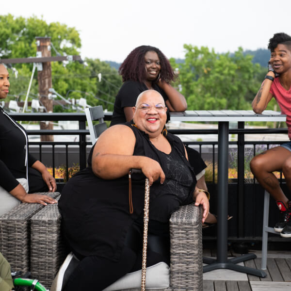 Rooftop deck party