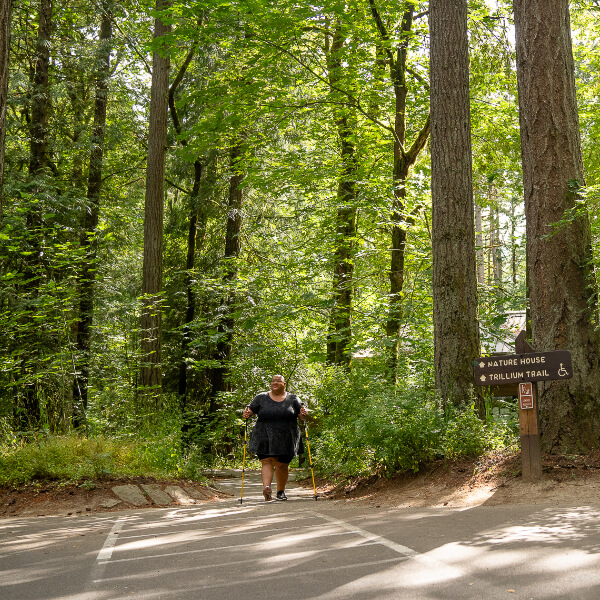 Exiting the trail